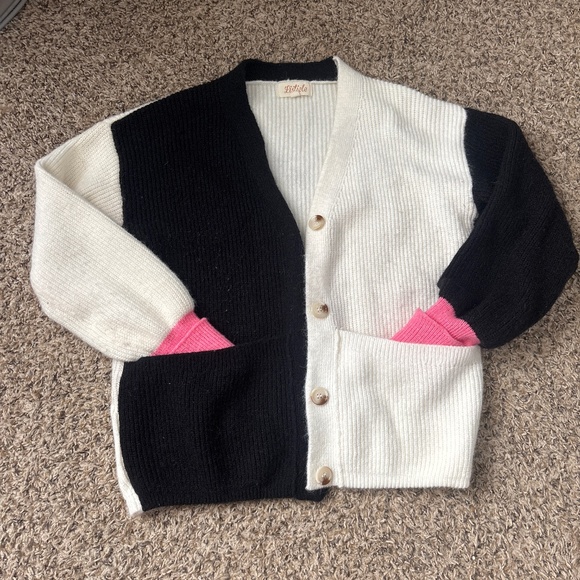 Sweaters - Listicle Sweater Women's M Colorblock Cardigan Classic Preppy Cozycore